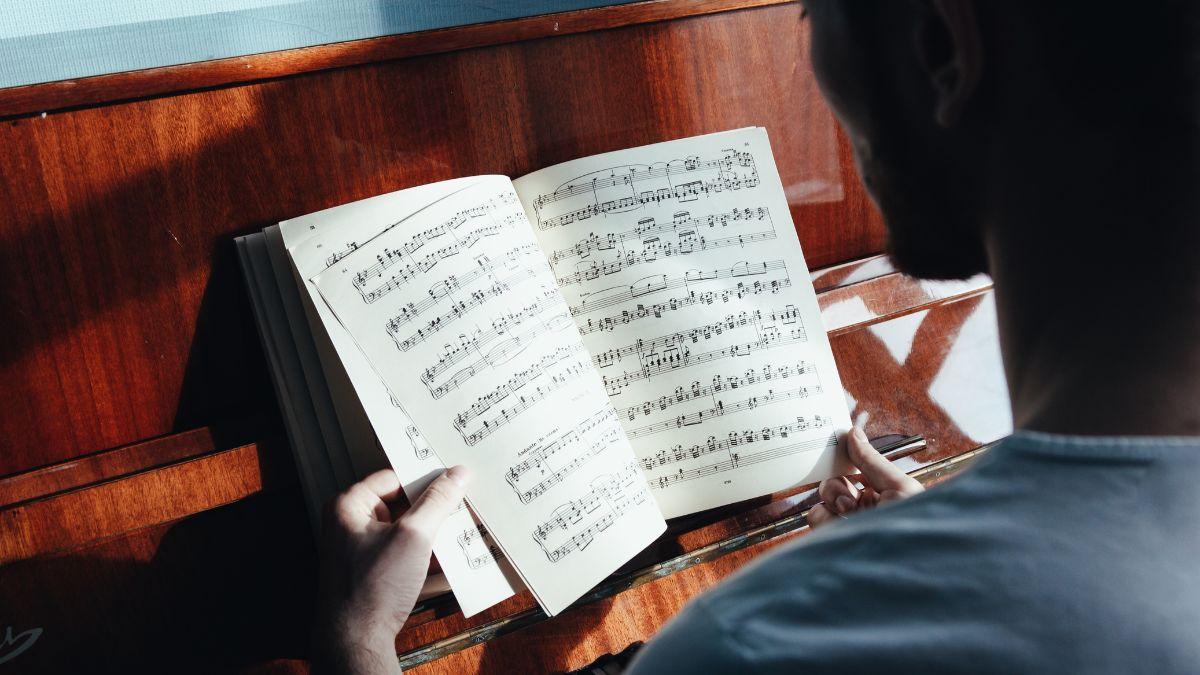 Man reading sheet music